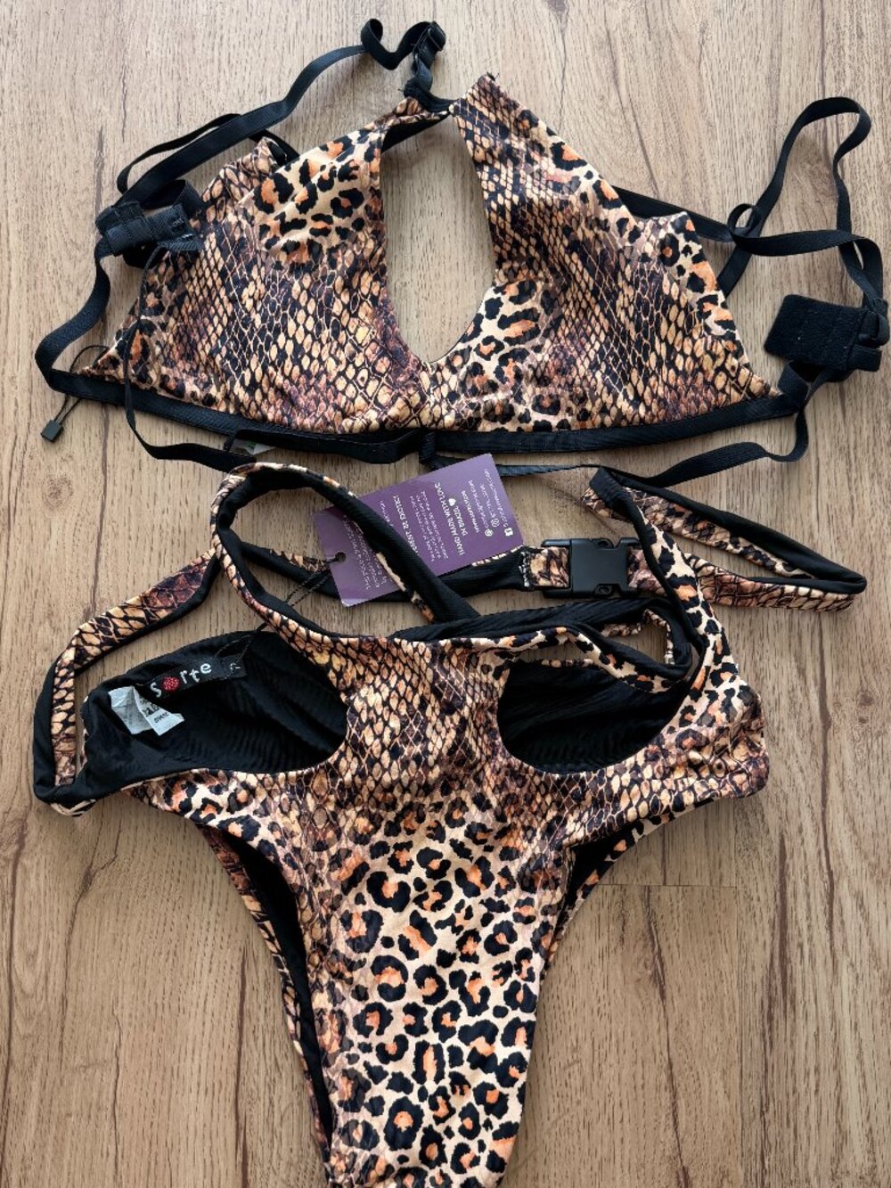 SORTE Brazil Animal Print Exotic Pole Dancewear Festival Wear Set NWT